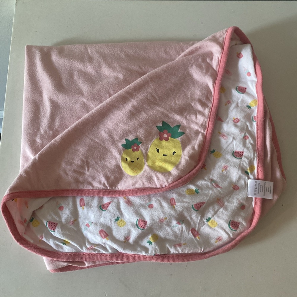 Gymboree Summer 2018 Baby Blanket Coral Pink Pineapple Fruit Tropical Lovey